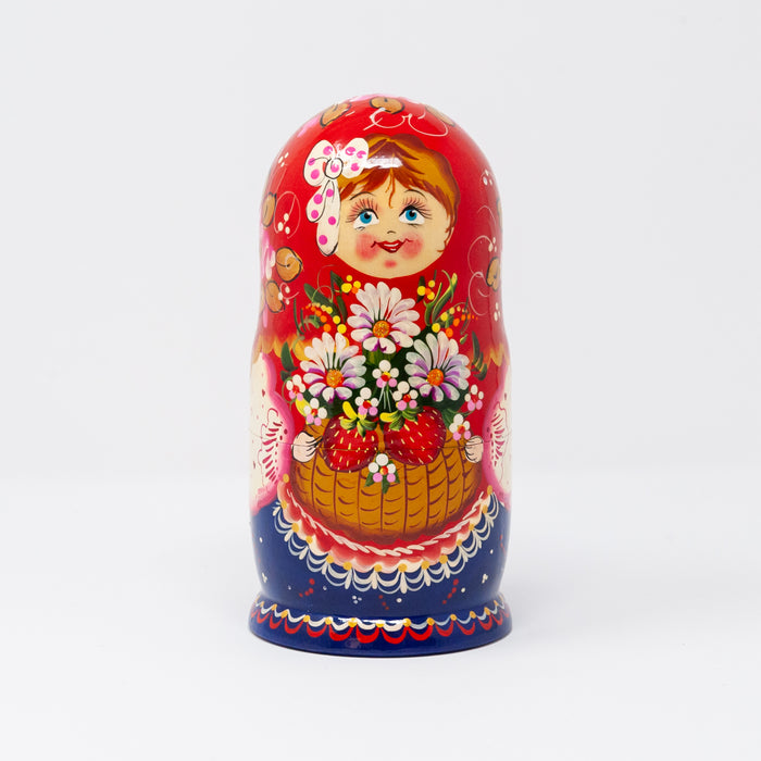 Artisanal Floral Basket Doll – Set of 5