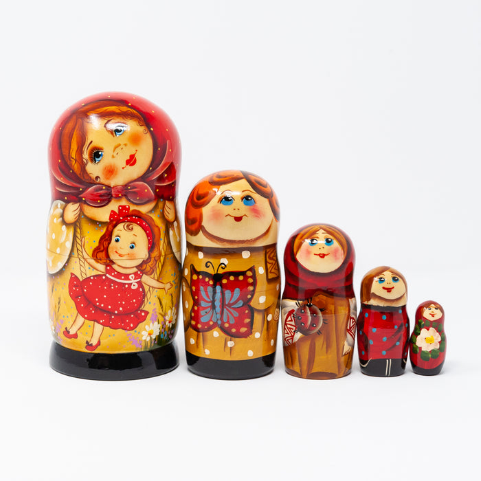 Artisanal Themed Doll Set with Kids – Set of 5