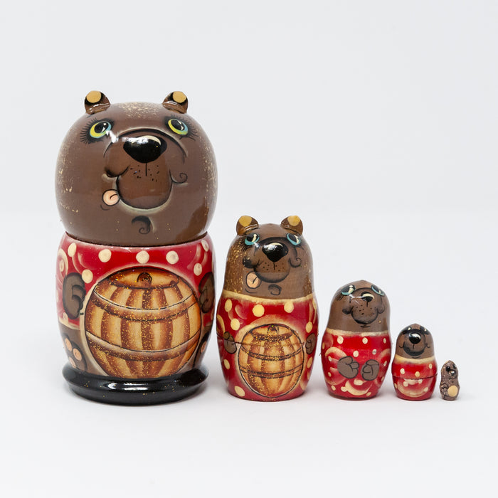 Brown Bear with Honey – Set of 5