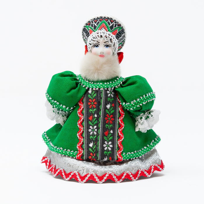 Winter Costume Doll Ornament (Green Colour Palette)