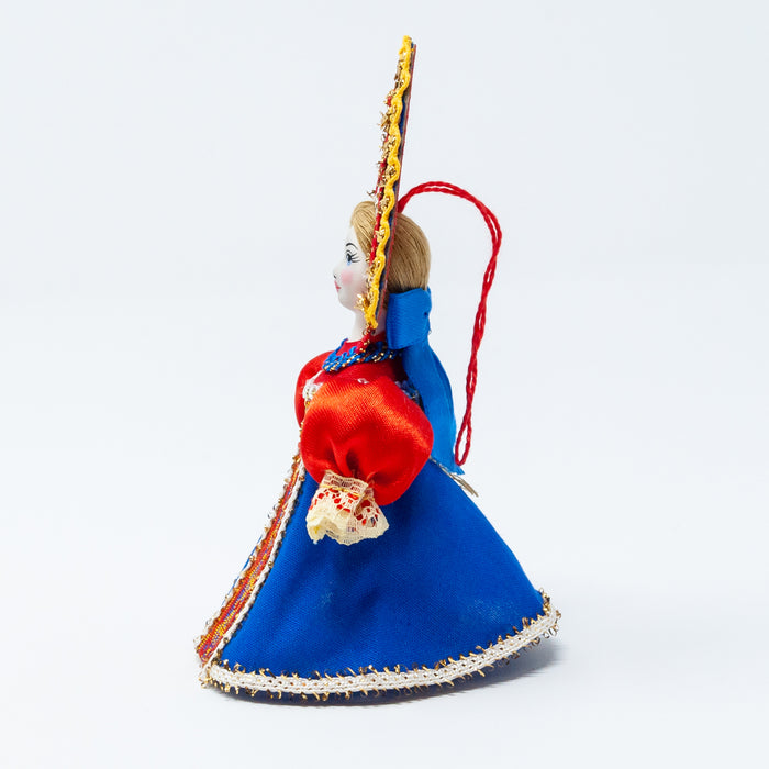 Russian Costume Doll Ornament (Blue Colour Palette)