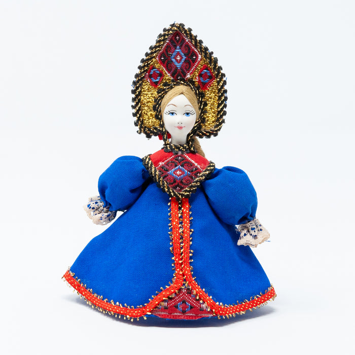 Russian Costume Doll Ornament (Blue Colour Palette)