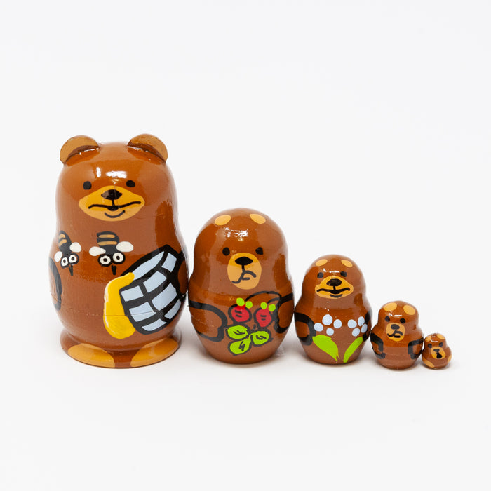 Mini Brown Bear - Set of 5