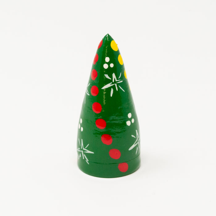 Miniature Nesting Christmas Tree with Winter Characters