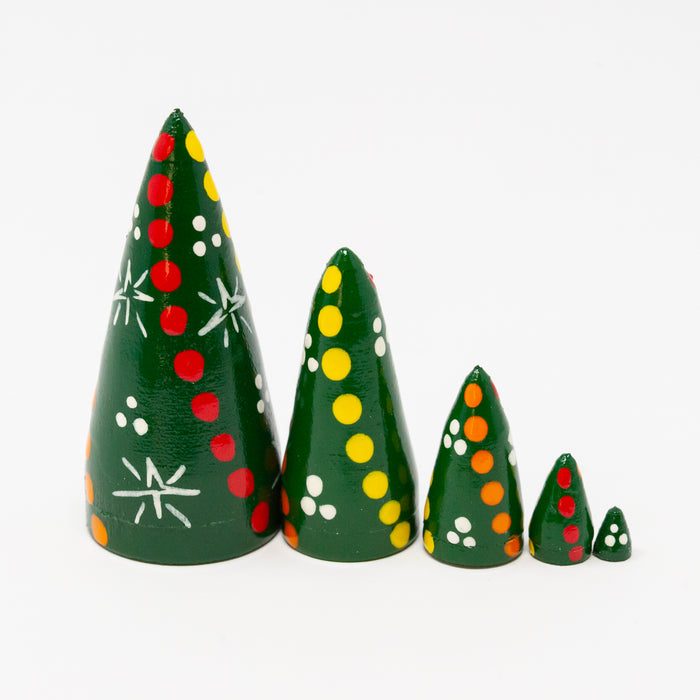 Miniature Nesting Christmas Trees in a Tree