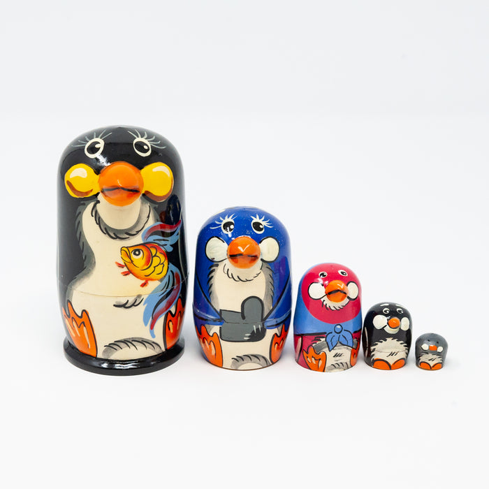 Black Penguin  Family - Set of 5
