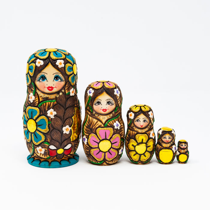 Wood-burned Dolls with – Sets of 5 (Multiple Colour Options)