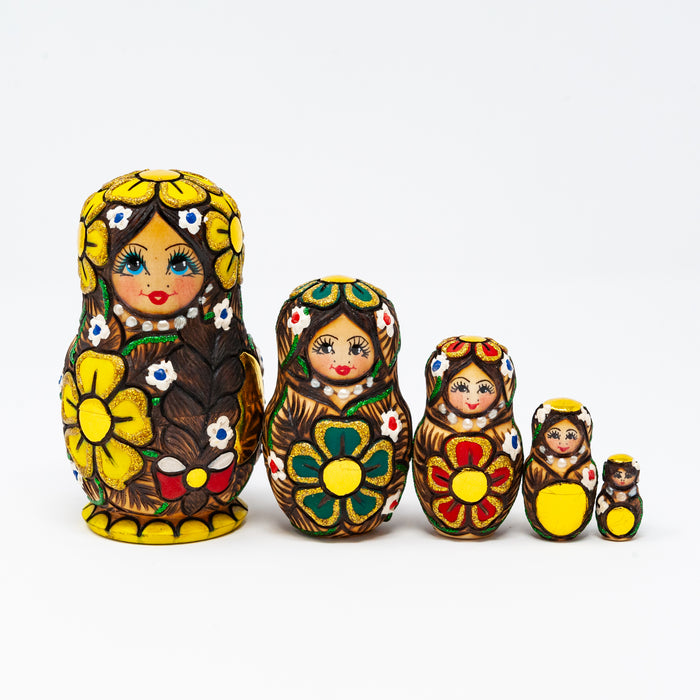 Wood-burned Dolls with – Sets of 5 (Multiple Colour Options)