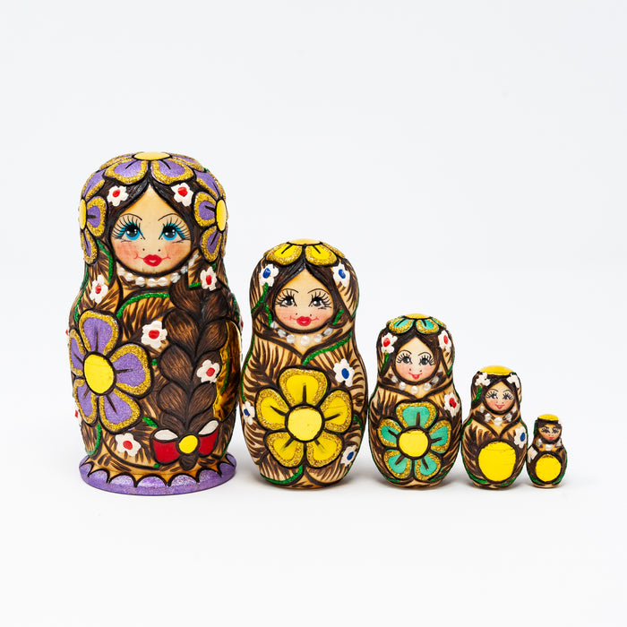 Wood-burned Dolls with – Sets of 5 (Multiple Colour Options)