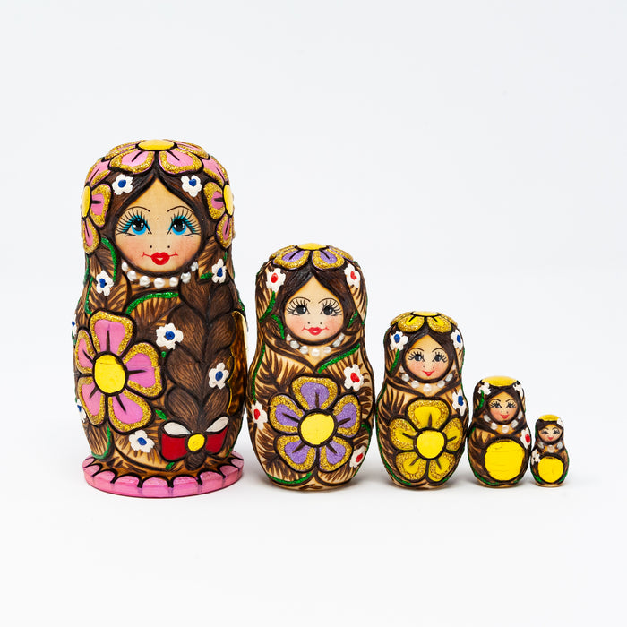 Wood-burned Dolls with – Sets of 5 (Multiple Colour Options)