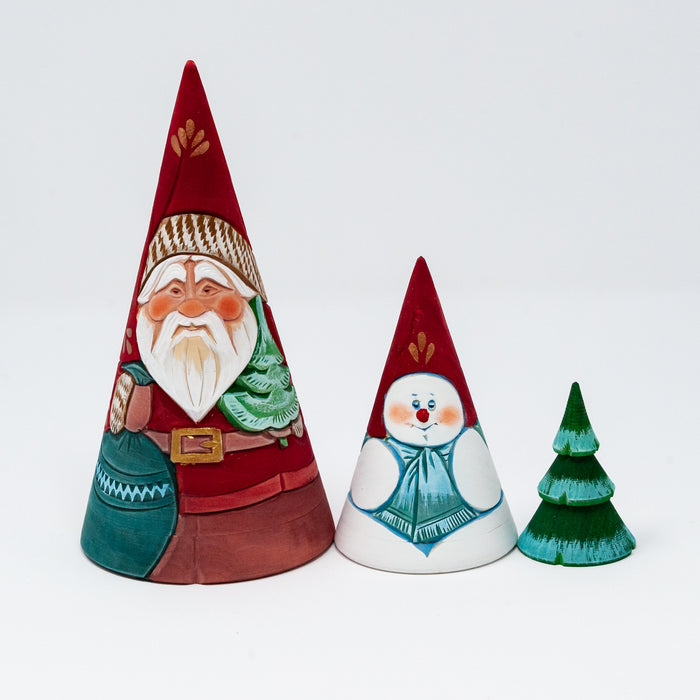 Hand-carved  Conical Grandfather Frost (Two Design Options)