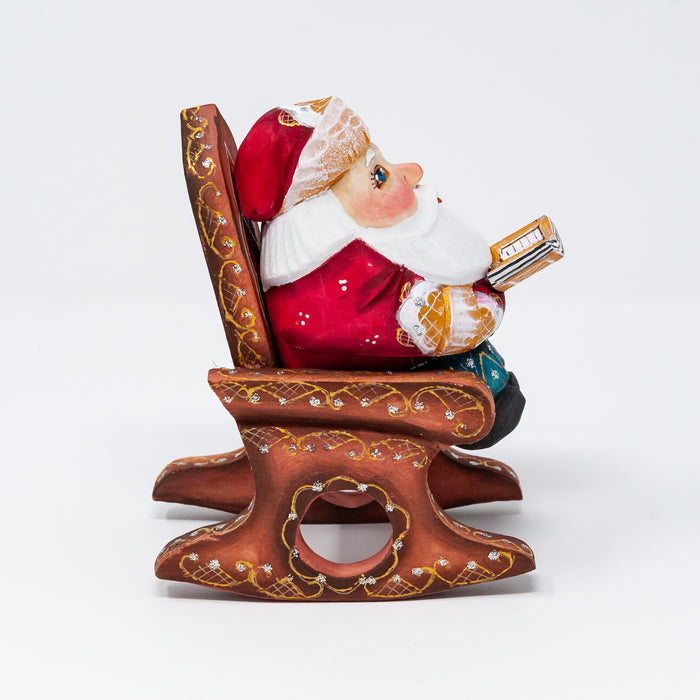 Hand-carved   Grandfather Frost in a Rocking Chair