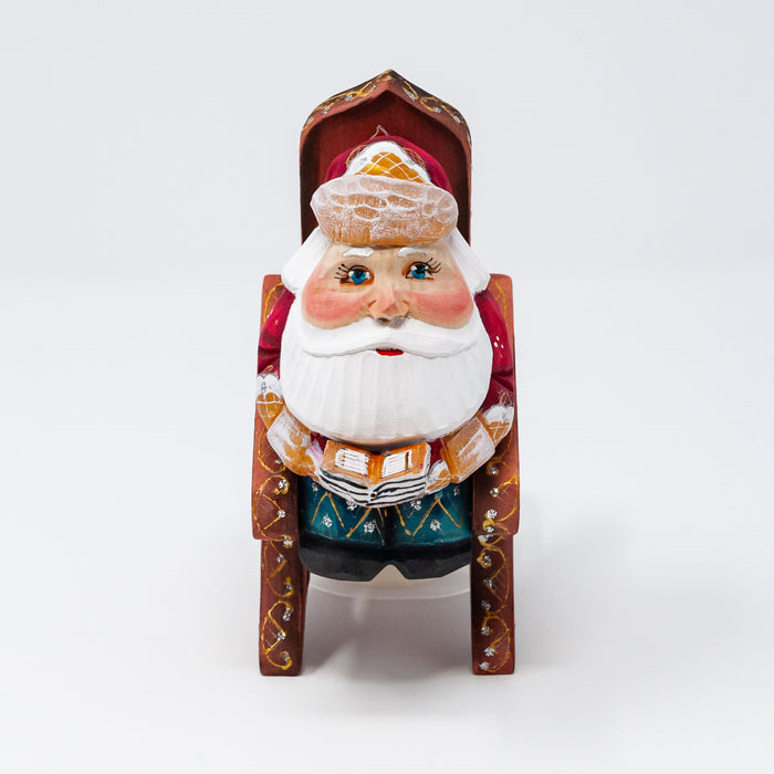 Hand-carved   Grandfather Frost in a Rocking Chair