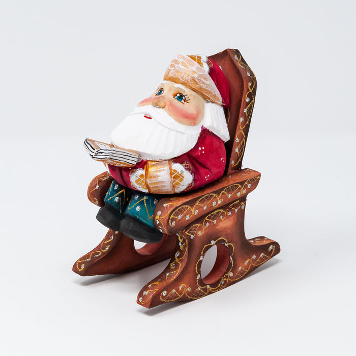 Hand-carved   Grandfather Frost in a Rocking Chair