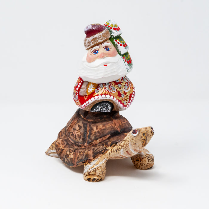 Hand-carved   Grandfather Frost Riding a Turtle (Two Design Options)