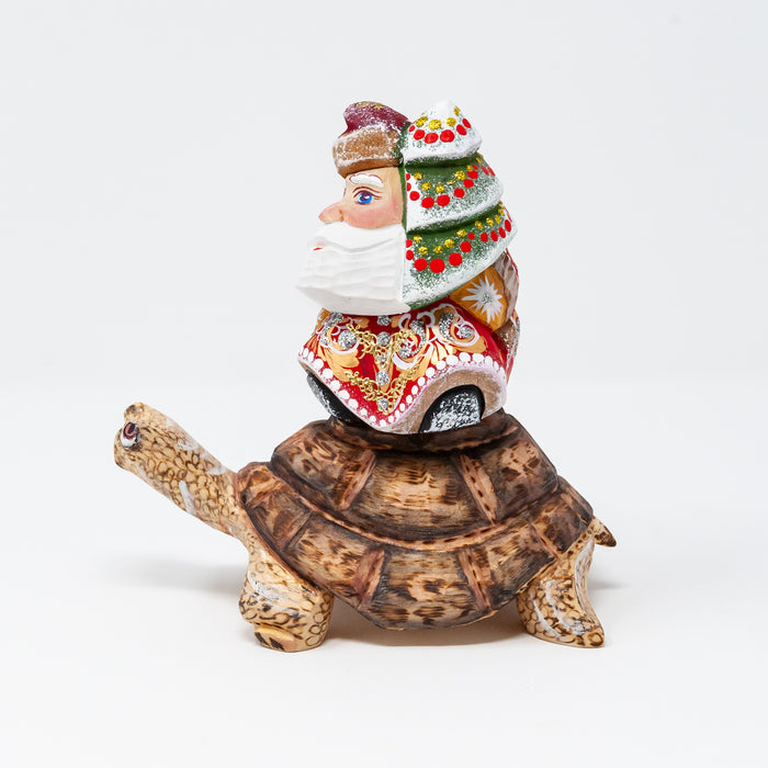 Hand-carved   Grandfather Frost Riding a Turtle (Two Design Options)