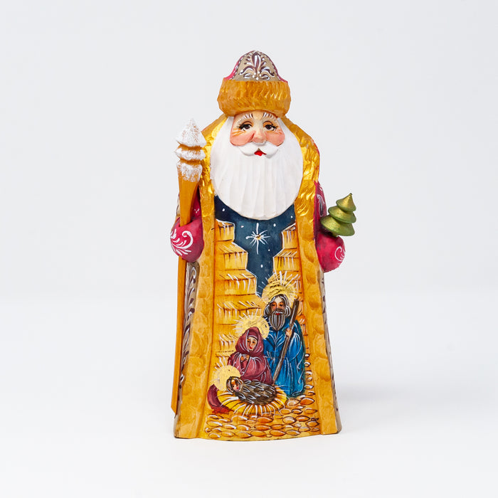 Hand-carved   Grandfather Frost with Nativity Scene