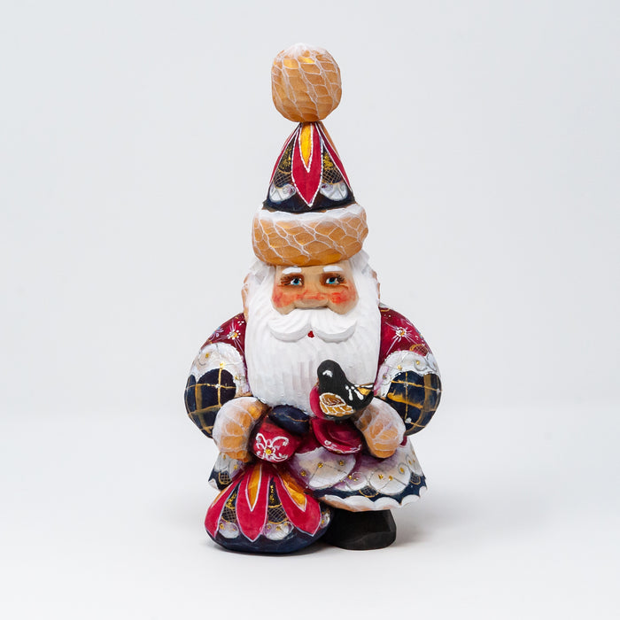 Hand-carved   Grandfather Frost with a Tall Hat