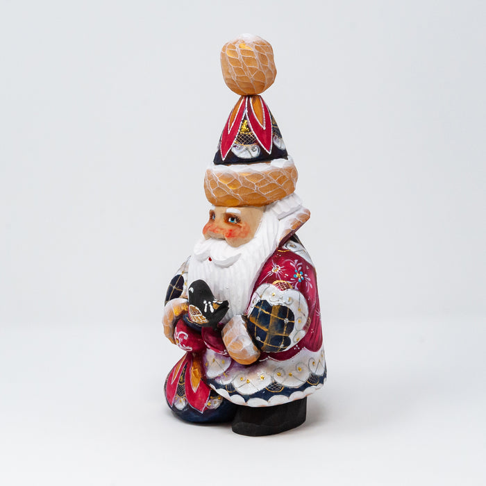 Hand-carved   Grandfather Frost with a Tall Hat