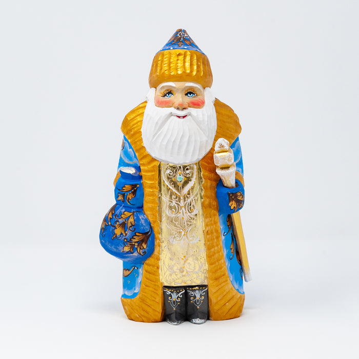 Hand-carved Blue and Gold  Grandfather Frost