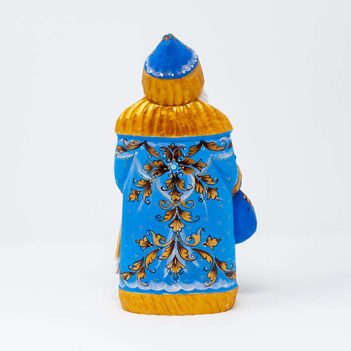 Hand-carved Blue and Gold  Grandfather Frost