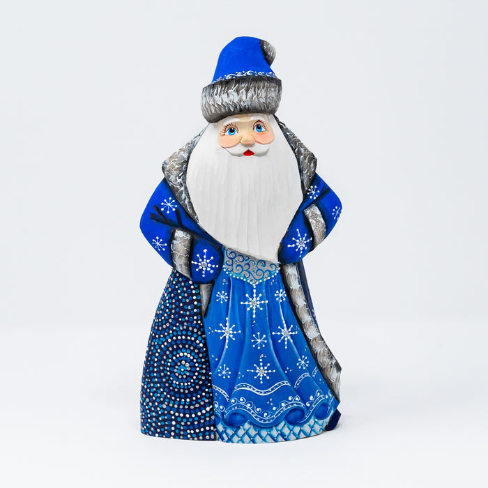 Hand-carved  Royal Blue Grandfather Frost