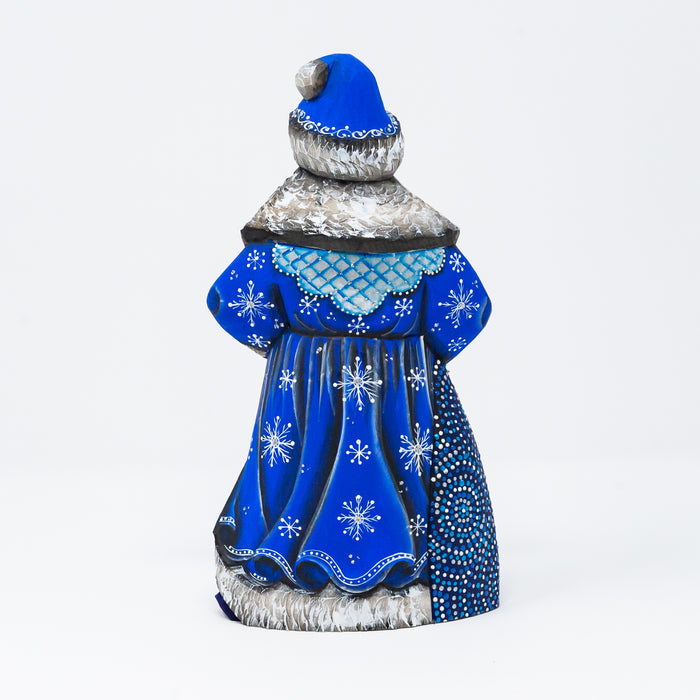 Hand-carved  Royal Blue Grandfather Frost