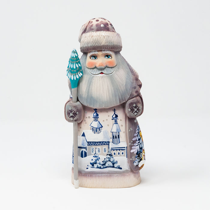 Hand-carved   Grandfather Frost with Winter Country Scenes