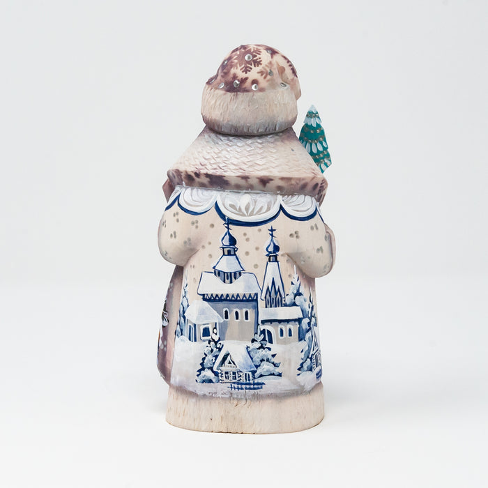 Hand-carved   Grandfather Frost with Winter Country Scenes