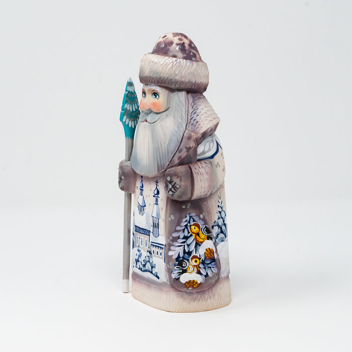 Hand-carved   Grandfather Frost with Winter Country Scenes