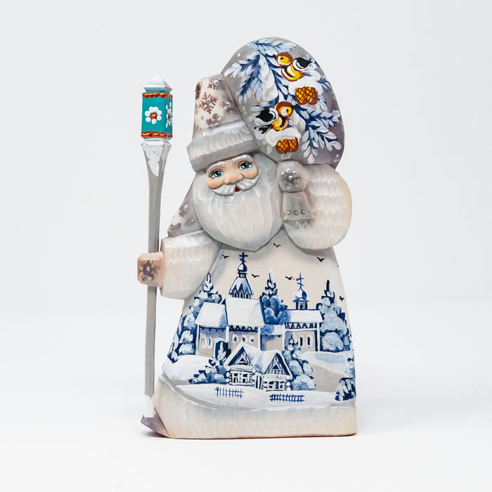 Hand-carved   Grandfather Frost with Winter Country Scenes