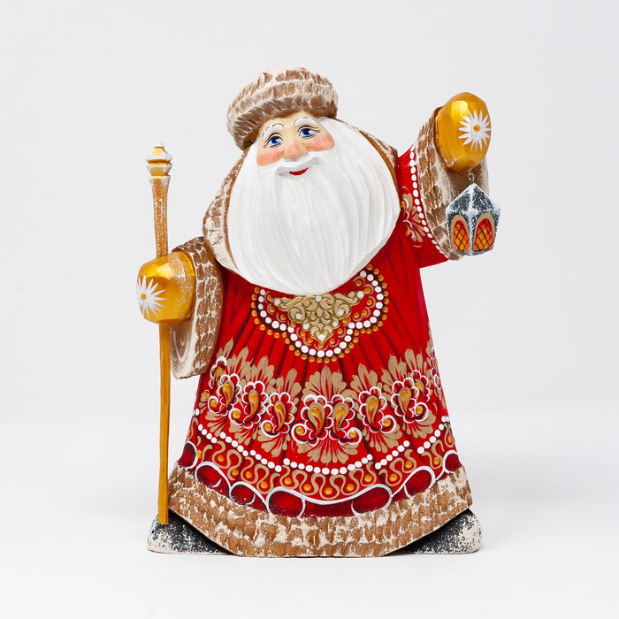 Hand-carved   Grandfather Frost with a Lantern
