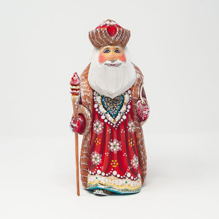 Hand-carved   Grandfather Frost with a Backpack