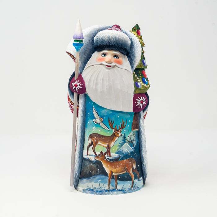 Hand-carved   Grandfather Frost with Deer