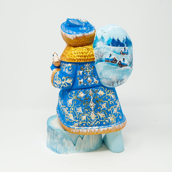 Hand-carved Light Blue   Grandfather Frost
