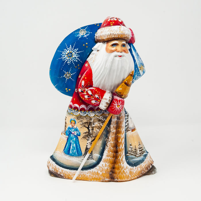 Hand-carved Grandfather Frost with Snow Maiden