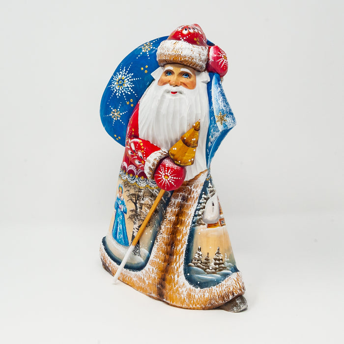 Hand-carved Grandfather Frost with Snow Maiden