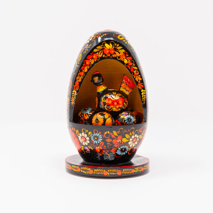 Wooden Hand-painted Ukrainian Easter Egg Set (7 pcs)