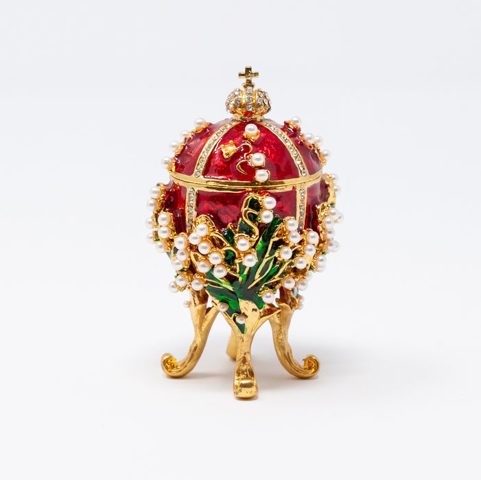 May Lily Red Imperial Faberge Egg Replica