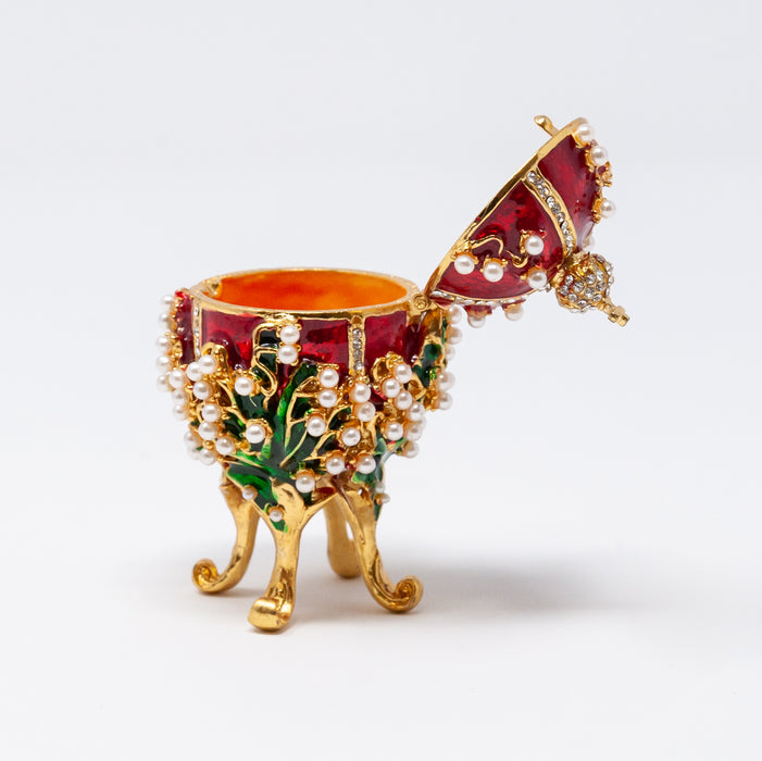 May Lily Red Imperial Faberge Egg Replica