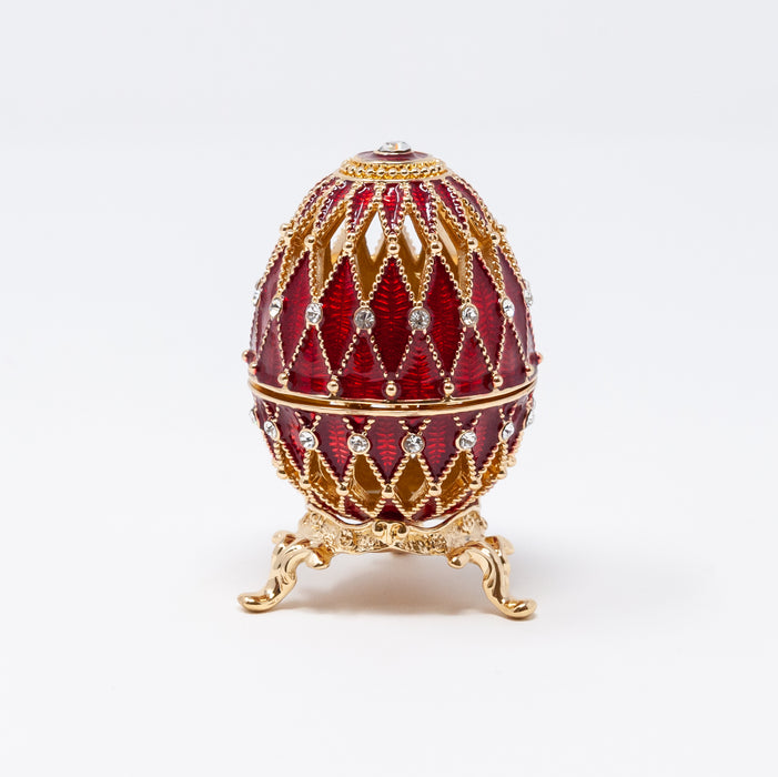 Red Imperial Faberge Egg Replica with Watch