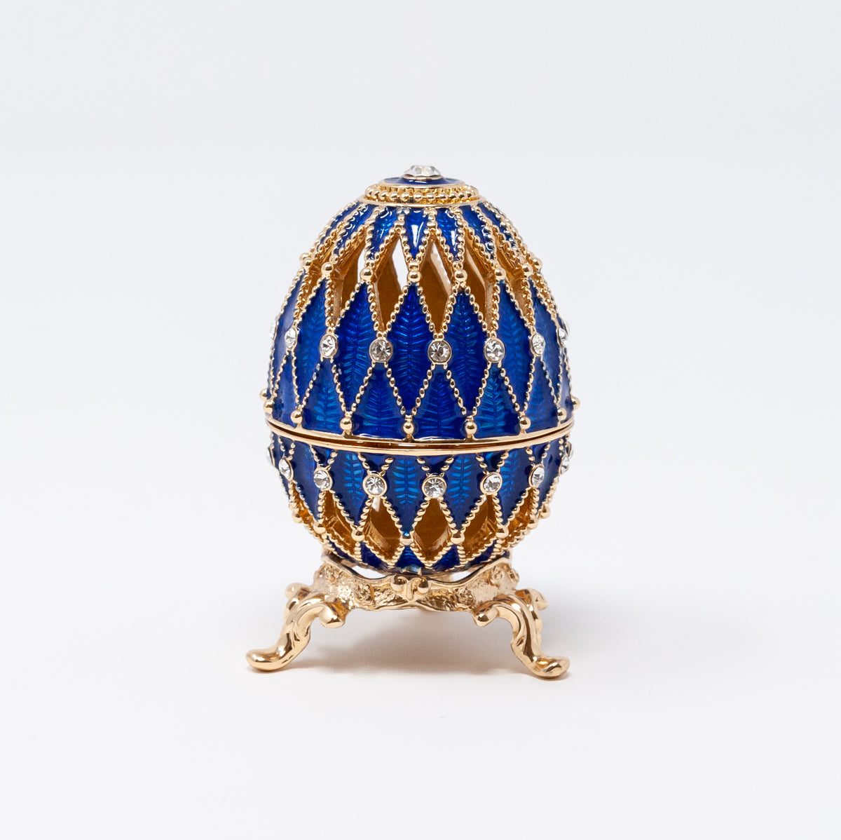 Blue Imperial Faberge Egg Replica with Watch – Syrin – Handmade
