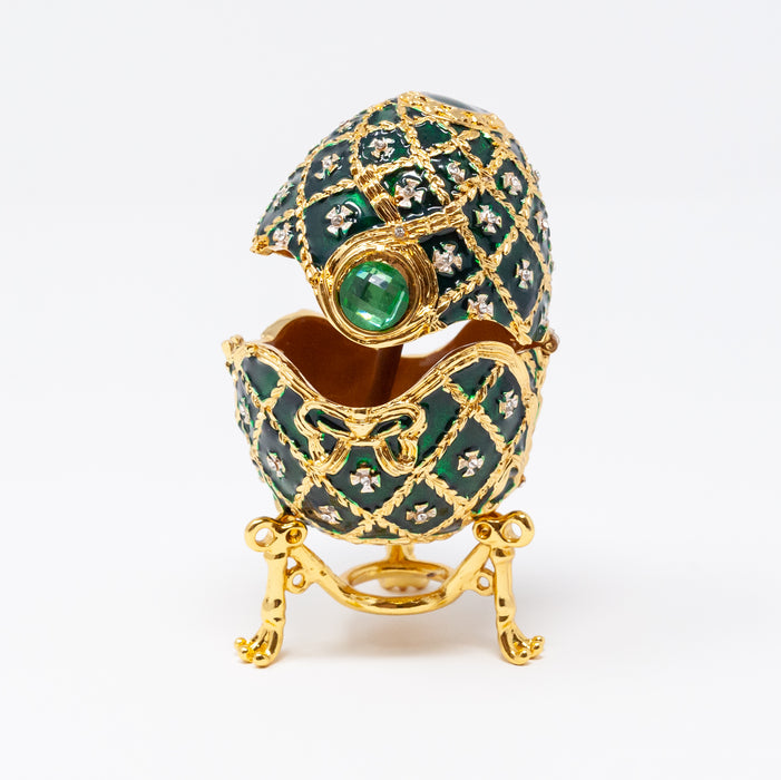 Emerald with Crosses Imperial Faberge Egg Replica