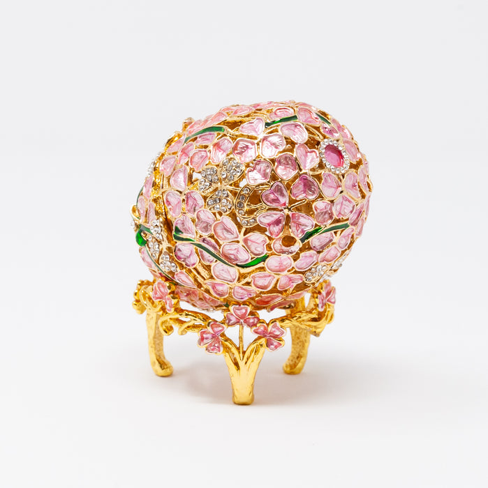 Pink Clover Leaf Imperial Faberge Egg Replica