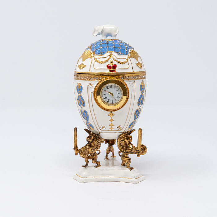 Imperial Faberge Egg Replica with a Clock