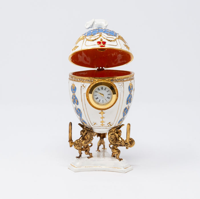 Imperial Faberge Egg Replica with a Clock